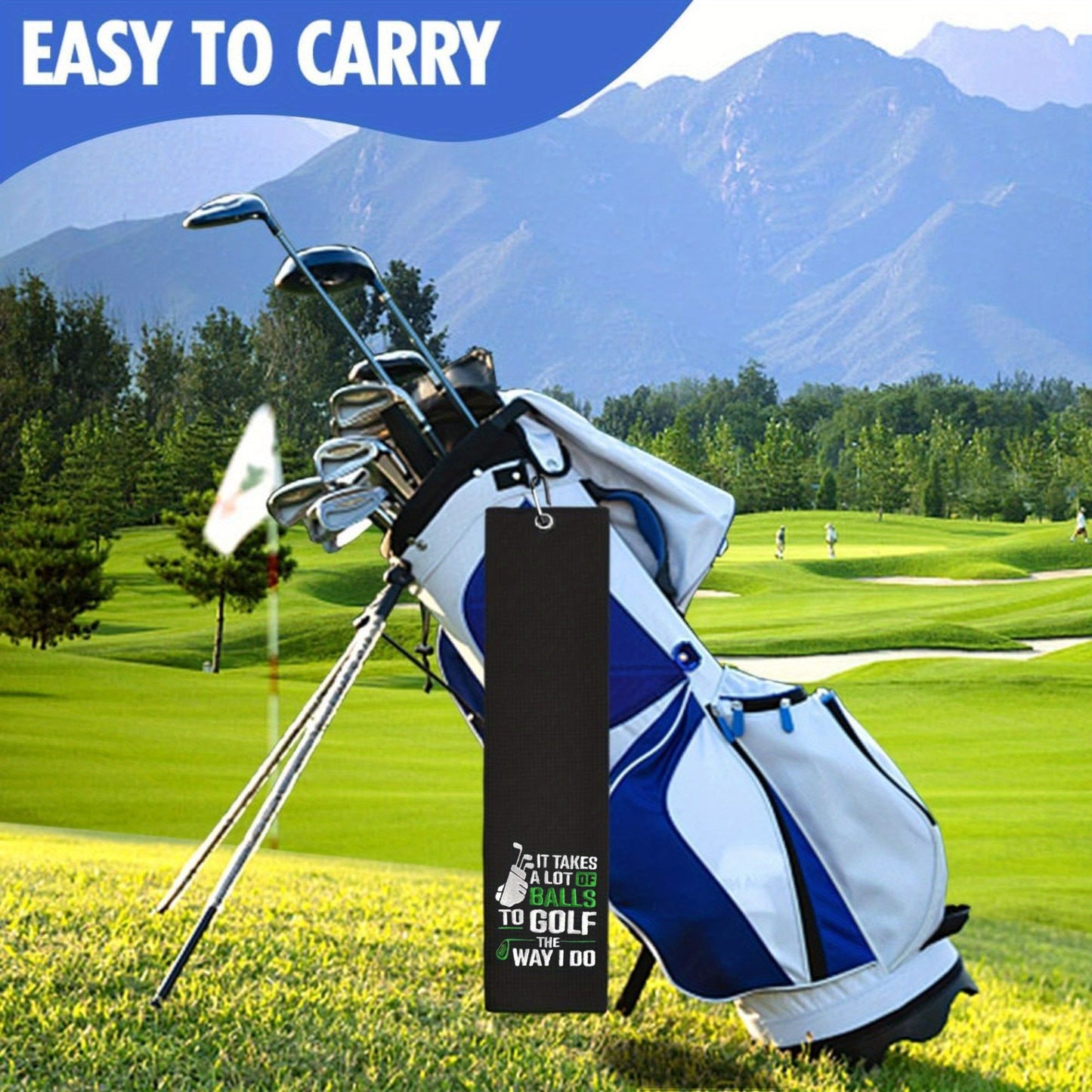 "It Takes a Lot of Balls to Golf the Way I Do" Microfiber Premium Golf Towel